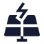 Solarpanel icon with solid sharp style