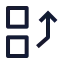Sortbyup icon with stroke sharp style