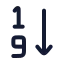 Sorting icon with stroke rounded style