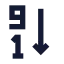 Sorting icon with solid sharp style