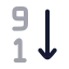 Sorting icon with twotone rounded style