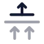 Sortingup icon with duotone rounded style