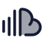 Soundcloud icon with duotone rounded style