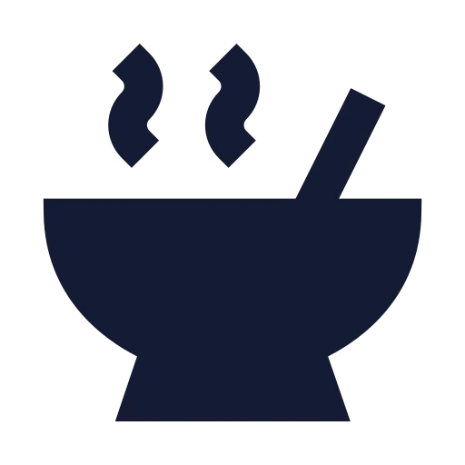 Soup Icon in Solid Sharp style