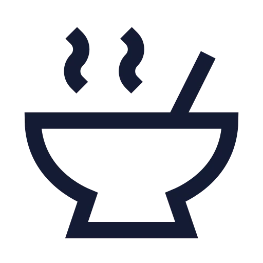 Soup Icon in Stroke Sharp style
