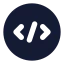 Sourcecodecircle icon with solid standard style
