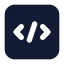 Sourcecodesquare icon with solid standard style
