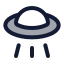 Spaceship icon with duotone rounded style