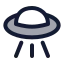 Spaceship icon with duotone standard style