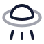 Spaceship icon with twotone rounded style