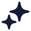 Sparkles icon with solid rounded style