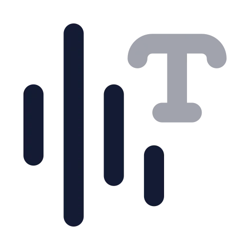 Speach To Text Icon in Bulk Rounded style