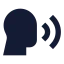 Speech icon with solid sharp style