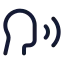 Speech icon with stroke rounded style