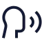 Speech icon with stroke sharp style