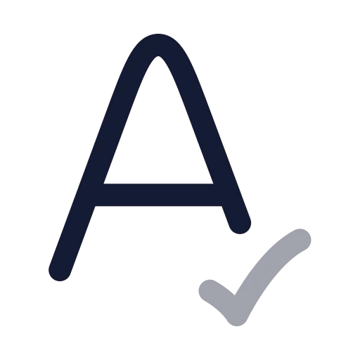 Spell Check Icon in Twotone Rounded style