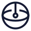 Sphere icon with stroke sharp style