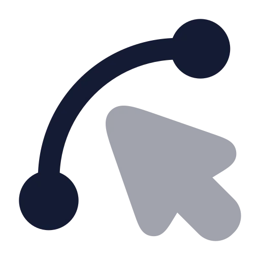 Spline Pointer Icon in Bulk Rounded style