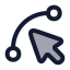 Splinepointer icon with duotone rounded style