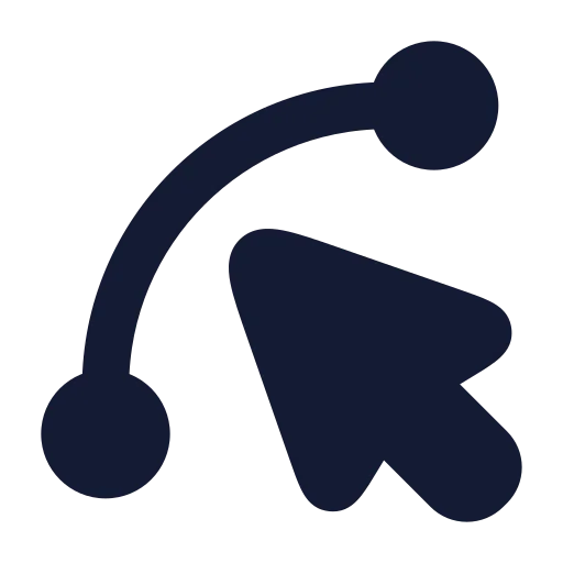 Spline Pointer Icon in Solid Rounded style