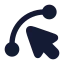 Splinepointer icon with solid rounded style