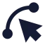 Splinepointer icon with solid sharp style