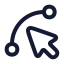 Splinepointer icon with stroke rounded style