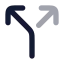 Split icon with bulk rounded style