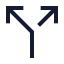 Split icon with stroke sharp style