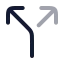 Split icon with twotone rounded style