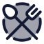 Spoonandfork icon with duotone rounded style