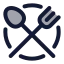 Spoonandfork icon with duotone standard style