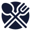 Spoonandfork icon with solid standard style