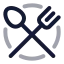 Spoonandfork icon with twotone rounded style