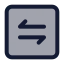 Squarearrowdatatransferhorizontal icon with duotone standard style