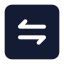 Squarearrowdatatransferhorizontal icon with solid standard style