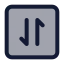 Squarearrowdatatransfervertical icon with duotone standard style