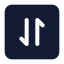 Squarearrowdatatransfervertical icon with solid standard style