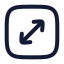 Squarearrowdiagonal icon with stroke rounded style