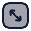 Squarearrowdiagonal icon with duotone rounded style