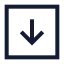 Squarearrowdown icon with stroke sharp style