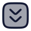 Squarearrowdowndouble icon with duotone rounded style