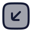 Squarearrowdownleft icon with duotone rounded style
