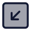 Squarearrowdownleft icon with duotone standard style
