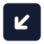 Squarearrowdownleft icon with solid standard style