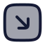 Squarearrowdownright icon with duotone rounded style