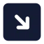 Squarearrowdownright icon with solid standard style
