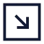Squarearrowdownright icon with stroke sharp style