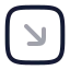 Squarearrowdownright icon with twotone rounded style
