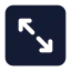 Squarearrowexpand icon with solid standard style